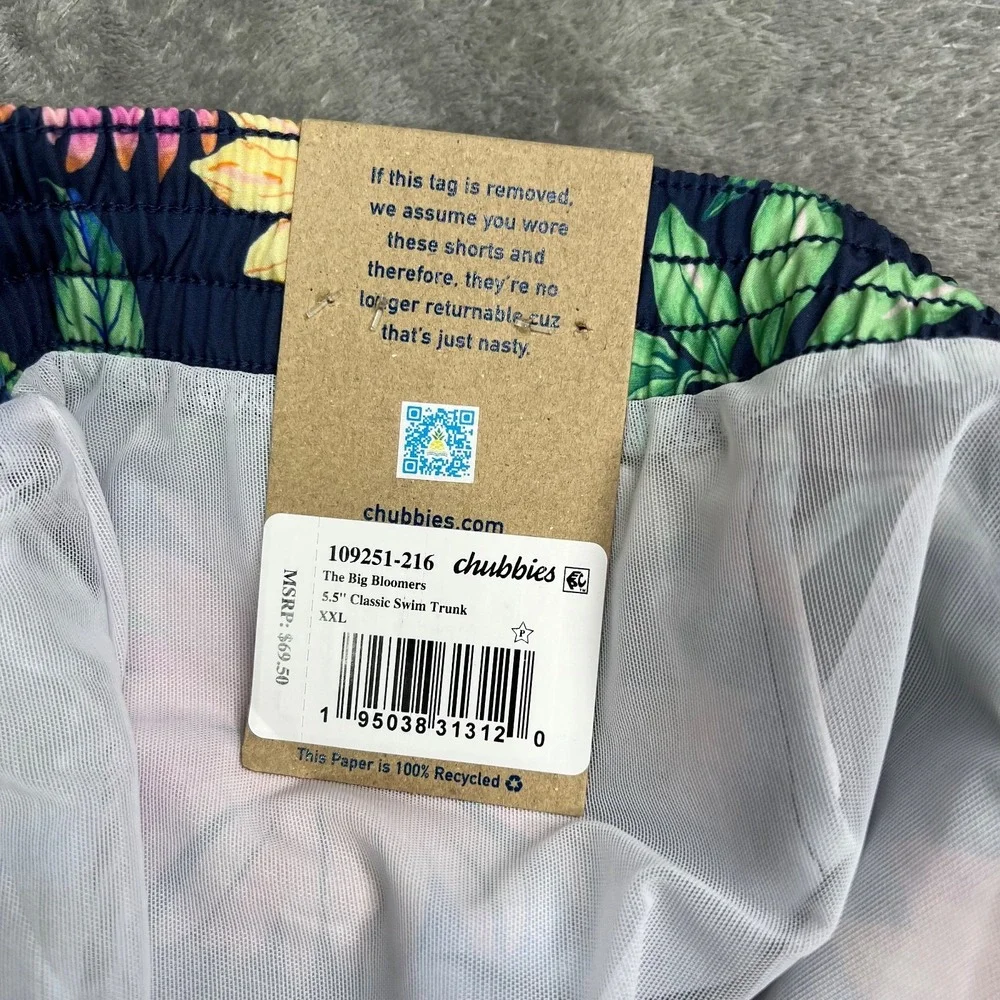 Chubbies Swim Trunks 2XL Big Bloomers Classic Board Shorts 5.5
